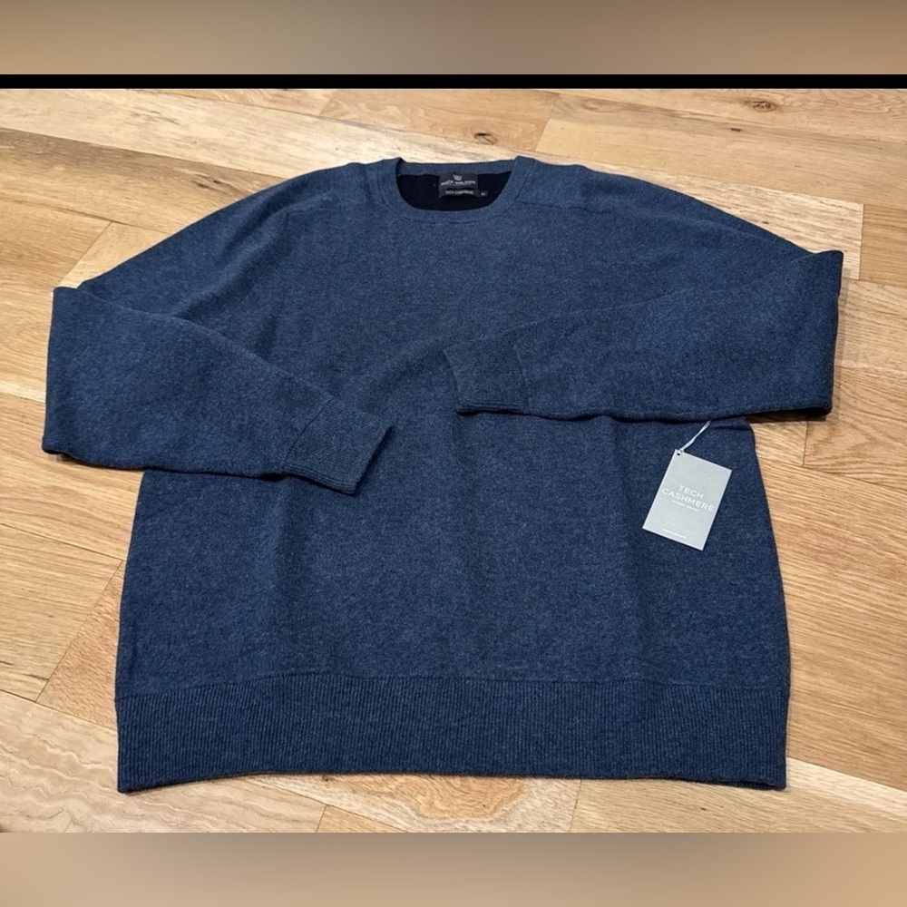 New Mens Mack Weldon Teach Cashmere Navy Crewneck Sweater XL